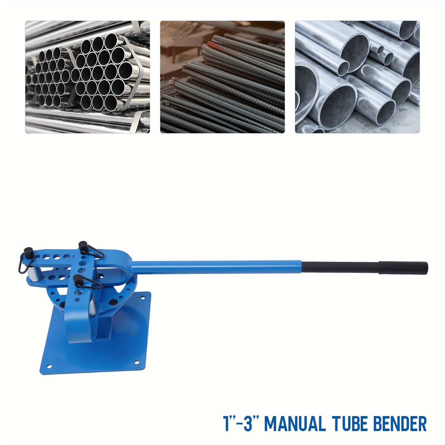 Manuele Buizenbuiger – Buizenbuiger – Pijpenbuiger – Buigtool – Buisvormer – Robuust Metalen Ontwerp – 7 Buigschijven 25-75 mm – Compact Blauw
