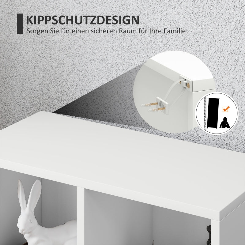 Boekenkast – Opbergkast – Rek – Stelling – Dressoir – Wit – Multifunctioneel & Ruimtebesparend – Stevig Spaanplaat Met Valbeveiliging