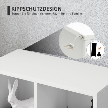 Boekenkast – Opbergkast – Rek – Stelling – Dressoir – Wit – Multifunctioneel & Ruimtebesparend – Stevig Spaanplaat Met Valbeveiliging