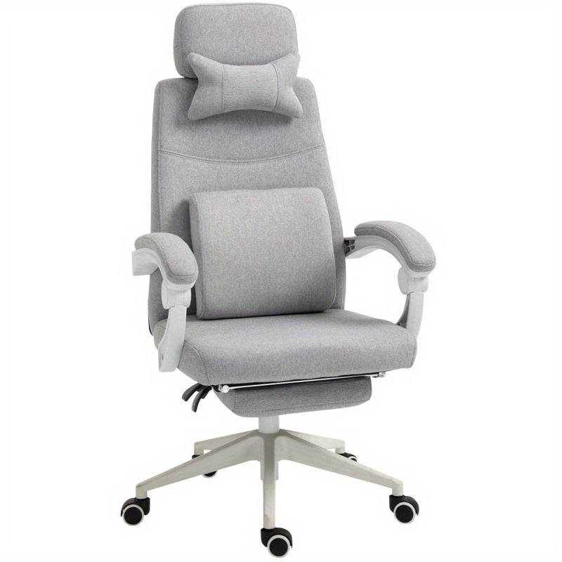 Bureaustoel – Gamingstoel – Office Chair – Draaistoel – Computerstoel – Verstelbare zithoogte 62-68 cm – Ergonomische lendensteun en hoofdsteun – Duurzaam polyester schuim – 5-wielensysteem voor optimale mobiliteit