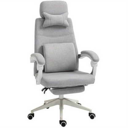 Bureaustoel – Gamingstoel – Office Chair – Draaistoel – Computerstoel – Verstelbare zithoogte 62-68 cm – Ergonomische lendensteun en hoofdsteun – Duurzaam polyester schuim – 5-wielensysteem voor optimale mobiliteit
