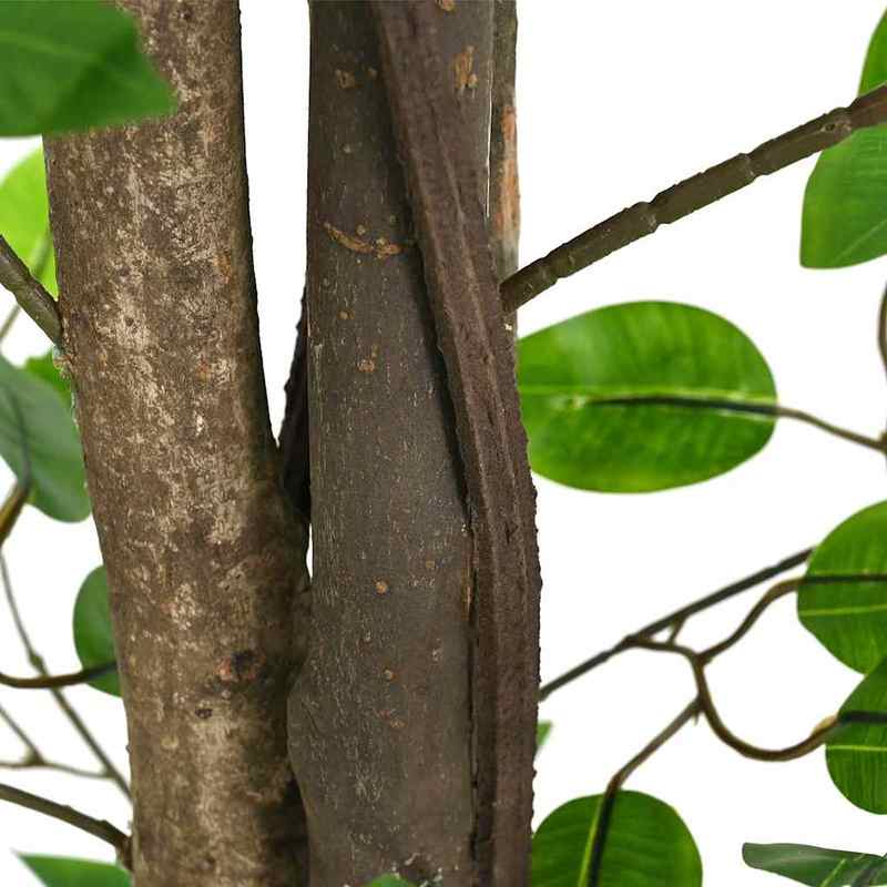 Kunstmatige Ficus – Nepplant – Kunstboom – Sierplant – Kunstboom Binnen Buiten – 200 cm Hoog – 1260 Bladeren – Onderhoudsvrij – UV-bestendig – Zwarte Pot
