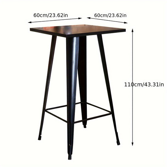 60x60cm Commercial Bar Table, Height 110cm - Heavy-Duty Metal Counter Suitable for Cafes, Pubs and Food Trolleys Events and Pop-Up Bars
