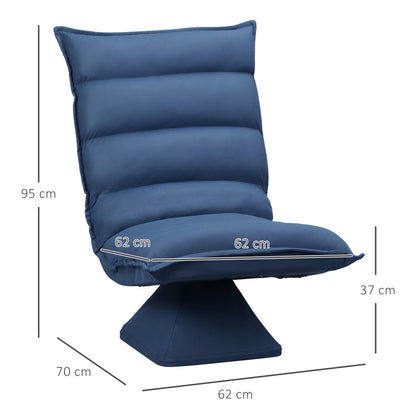 Zitzakstoel – Zitzak – Zitzakstoel – Vloerstoel – Lazy Chair – Verstelbare Rugleuning – 360° Draaibaar – Microfiber Bekleding – Stevig Metalen Frame – Blauw