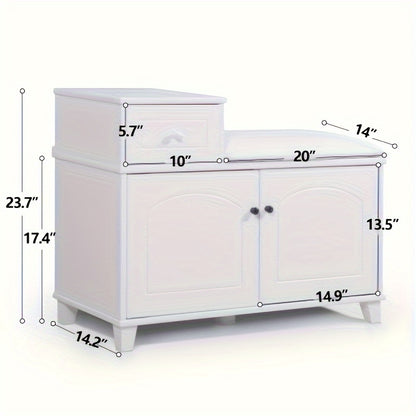 Organizedlife Small Shoe Bench With Storage, Shoe Cabinet With Seat, Door Shoe Cabinet, Solid Wood Shoe With Storage For Entrance, Entryway Or Hallway, Multi-functional Shoe Cabinet Stool, Large Space Shoe Cabinet