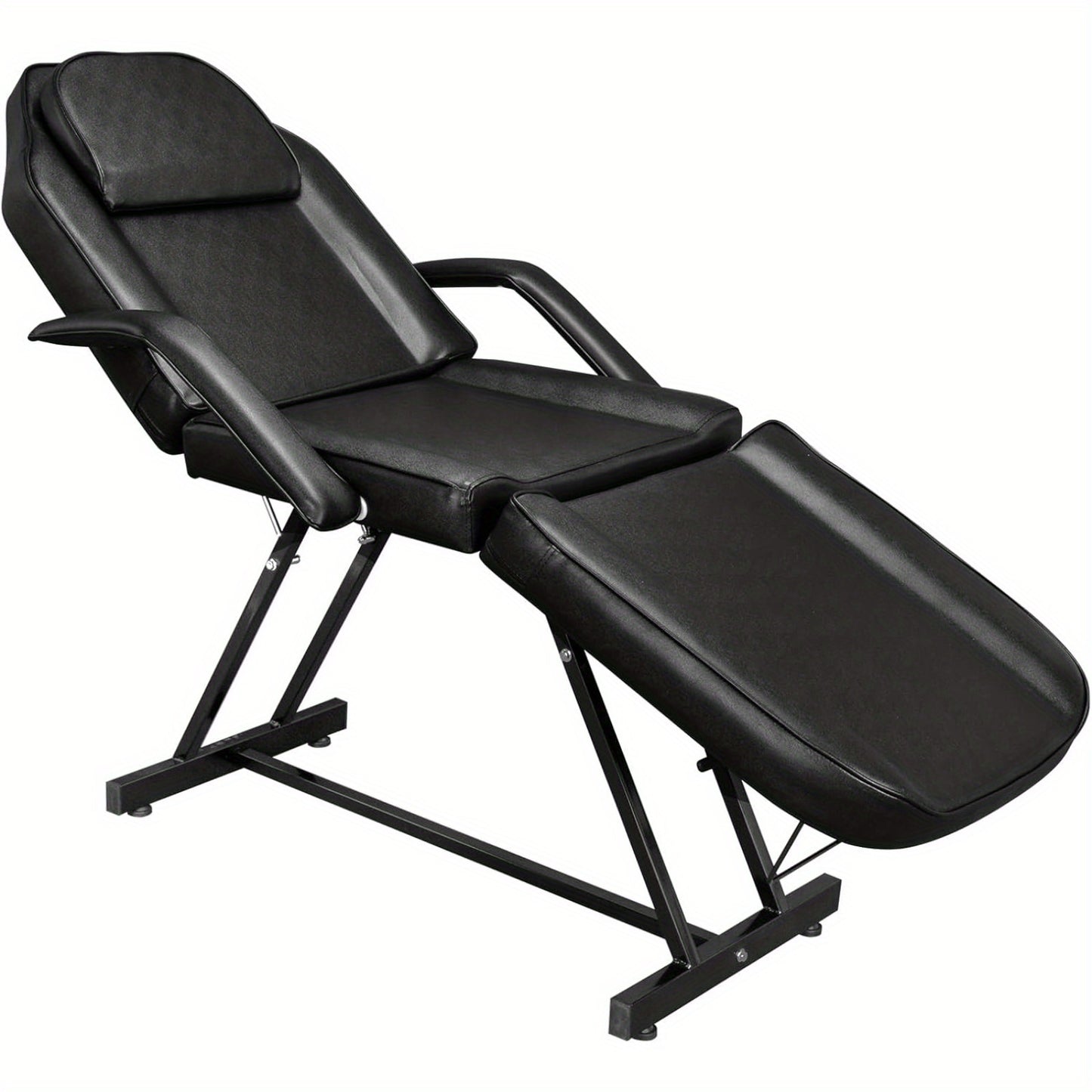 Massagestoel – Behandelstoel – Cosmetische Fauteuil – Tatoeagebed – Salonstoel – Kunstleer – Ergonomisch Ontwerp – Stevig Metalen Frame – Zwart – Maximale Draagkracht 150 kg