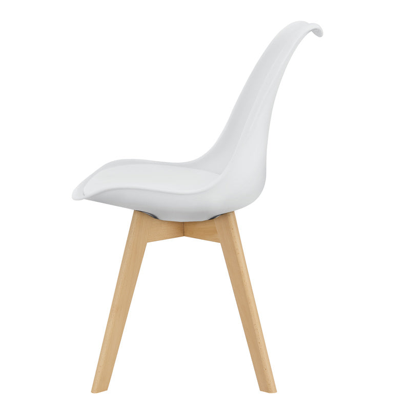Eetkamerstoel – Stoel – Kuipstoel – Keukenstoel – Woonkamerstoel – Set Van 6 – PU Kunstleer Bekleding – Stevig Houten Frame 81x49 cm