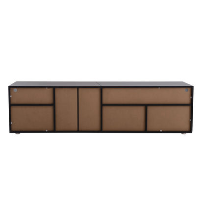 Black Modern TV Cabinet with Bright Panels, Living And Dining Room 180cm, Tv Stand With Storage, Hanging Tv Stand On Wall, Media Console Long And Slim, Tv Wall Unit, Tv Unit Wall Panel, Wall Units Tv, Corner Tv Display, Large