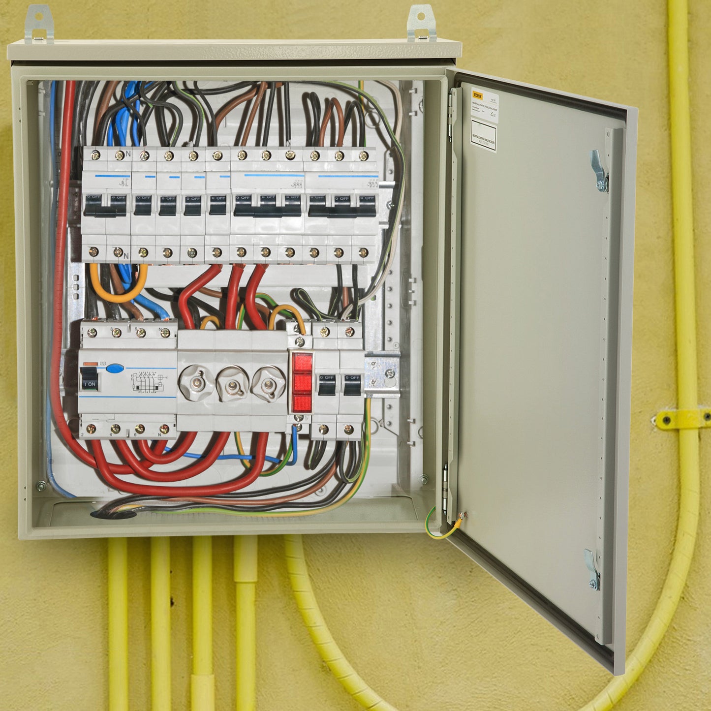 Elektrakast – Elektrische Behuizing – Stalen Kast – Groepenkast – Buitenbehuizing – IP65 Waterdicht – Koudgewalst Koolstofstaal 61x61x20 cm