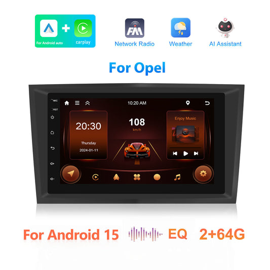 Android Autoradio – Multimedia Systeem – Touchscreen Navigatie – Bluetooth Audio – Draadloze CarPlay & Android Auto – 7 Inch Scherm – GPS Navigatie Met WiFi – Stuurwielbediening + Achteruitrijcamera & 2GB RAM 64GB ROM