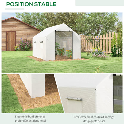 Tuinserre – Kassen – Plantenkas – Groentekas – Serre – 2 x 3 Meter – UV-bestendig PE Hoogwaardig – Gegalvaniseerd Stalen Frame