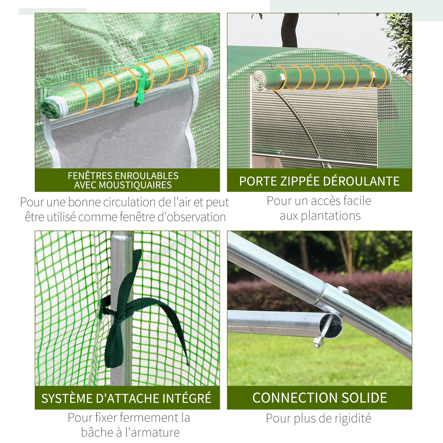 Kas – Tunnelkas – Kweekkas – Plantenkas – Tuinkas – Groot formaat 18 m² – Verzinkt Stalen Frame & UV-bestendige PE Folie