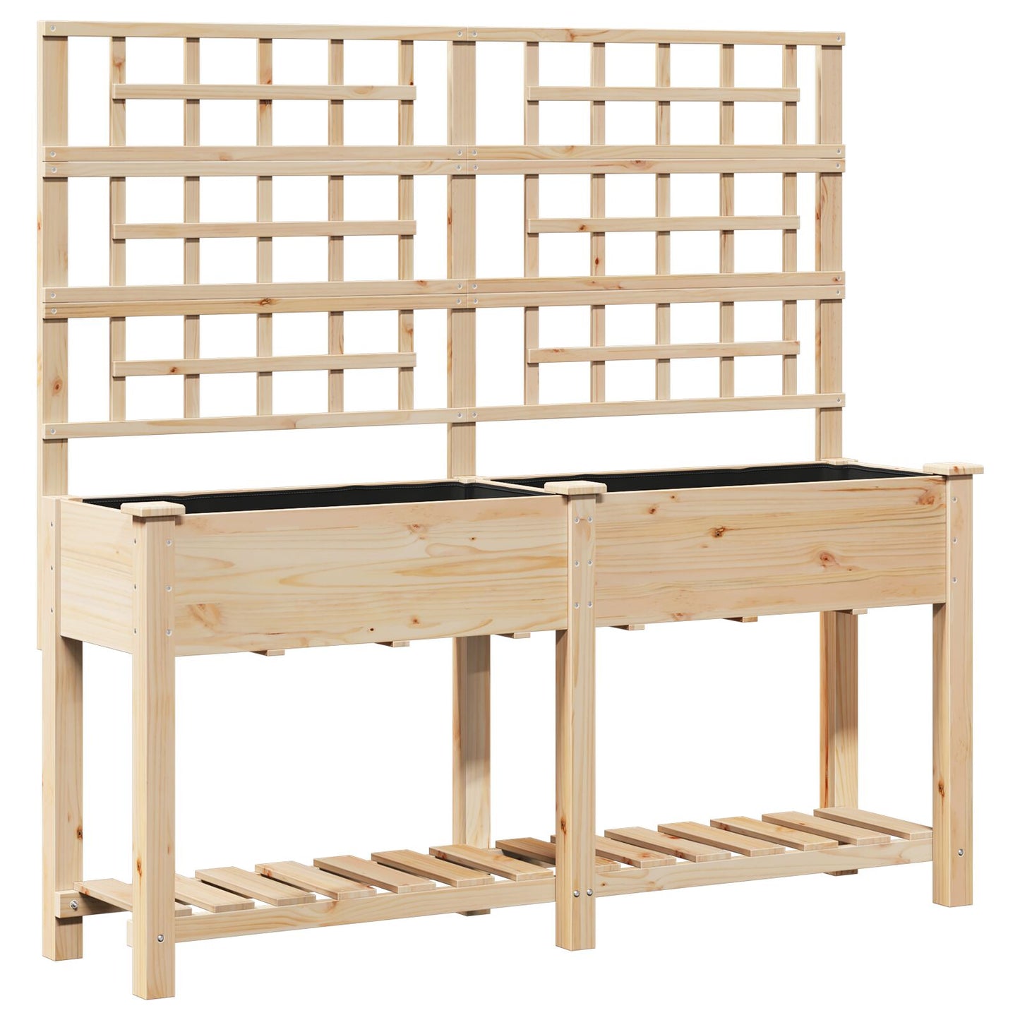 Plantenbak – Grote Bloembak – Houten Plantenbak – Buitenbak – Binnenbak – Met Klimrek – 161x43x152 Cm