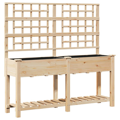 Plantenbak – Grote Bloembak – Houten Plantenbak – Buitenbak – Binnenbak – Met Klimrek – 161x43x152 Cm