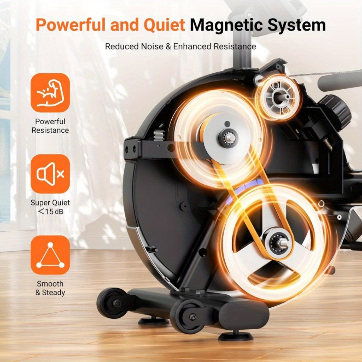 Roeimachine – Roeitrainer – Fitness Roeier – Cardio Machine – Workout Apparatuur – Compact Ontwerp – Duurzaam Wolfraamstaal