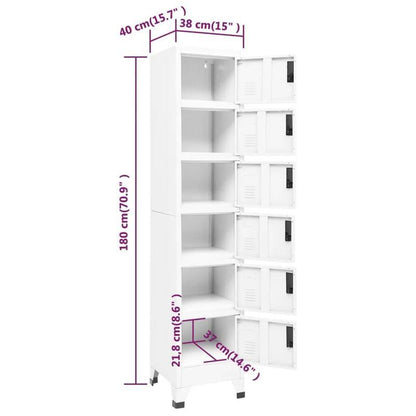 Lockerkast – Veiligheidskast – Opbergkast – Kantoorkast – Lockerkast Wit – Staal – Brandvertragend – Geluidsarm – Hoge Draagkracht – 38x40x180 cm