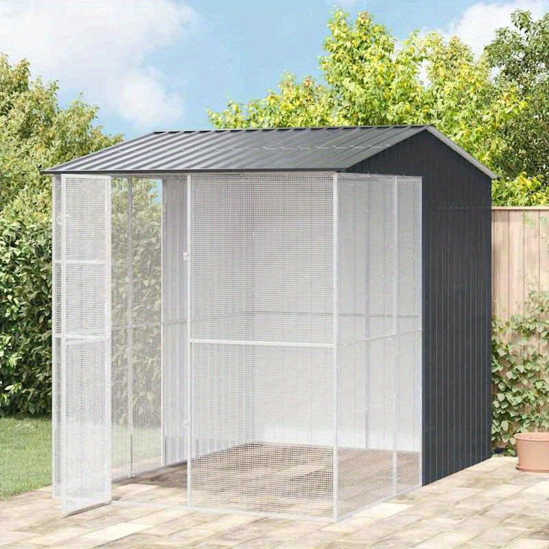 Vogelkooi – Vogelvolière – Papegaai Kooi – Exotenkooi – Buitenkooi – Gegalvaniseerd Staal – Roestbestendige Coating – 215x310x247 cm – Robuuste Constructie – Geschikt Voor Buitengebruik
