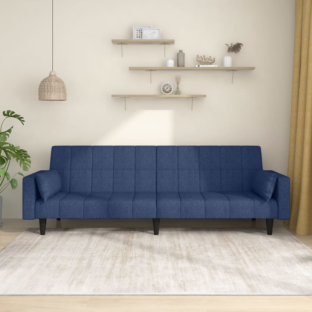 Slaapbank – Slaapstoel – Slaapbankje – Slaapbankje 2-zits – Bedbank – Blauw – Compact 2-Zits – Met Stabiel Metalen Frame
