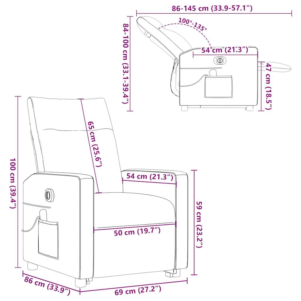 Zit-sta bureaustoel – Bureaukruk – Werkkruk – Fauteuil – Bureaustoel – Elektrisch Verstelbaar – Liftfunctie – Bruin – Handmatig Verstelbaar – Stoffen Bekleding