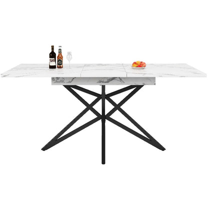 Uitschuifbare Eettafel Set – Eettafel Met Stoelen – Eettafel Uitschuifbaar – Keukentafel Set – Moderne Eettafel – Donkergrijs Fluweel – Compact & Ruimtebesparend – 120-160x68 cm
