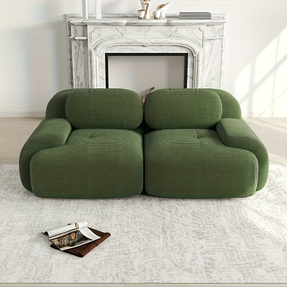 Bankstel – Tweezitsbank – Slaapbank – Sofa – Hoekbank – Modern Groen – Compact Ruimtebesparend Design – Zachte Katoenen Bekleding