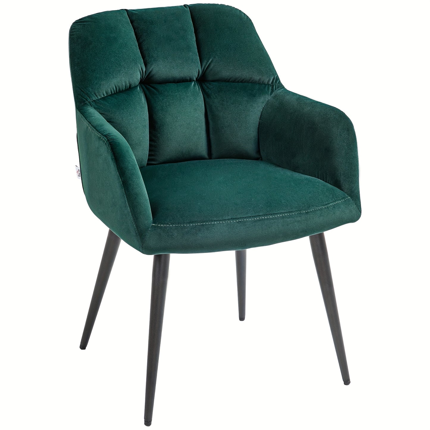 Fauteuil – Relaxstoel – Loungechair – Leunstoel – Zetel – Donkergroen – Fluweelachtige Bekleding – Stevig Metalen Frame