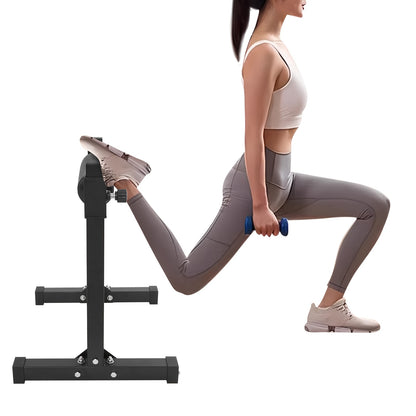 Split Squat Stand – Single Leg Squat Stand – Enkelsquat Hulpmiddel – Enkelroller – Beensteun – Zwart – Verstelbare Hoogte 9 Standen – Robuust Q235 Koolstofstaal