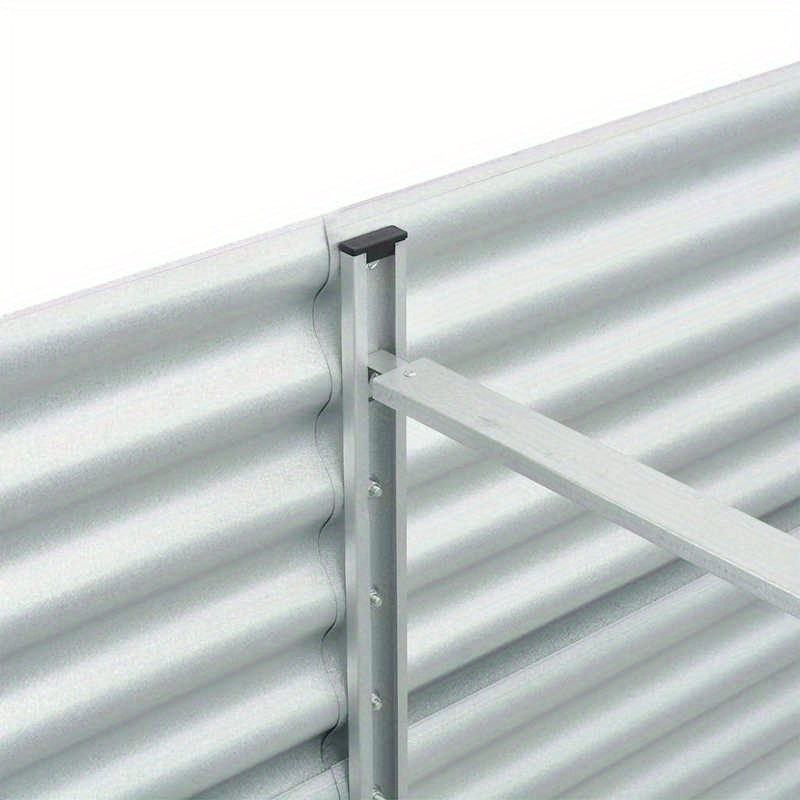 Plantenbak – Bloembak – Tuinbak – Geïntegreerde Tuinbak – Verhoogd Plantenbed – Verzinkt Staal – 320x80x81 cm – Zilver Argento