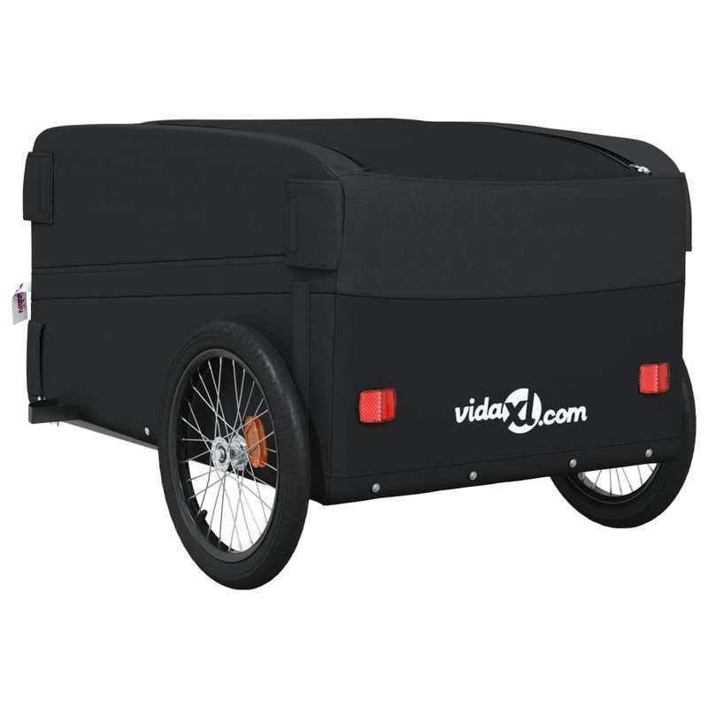 Fietskar Zwaar Beladen – Fietstrailer Cargo – Bakfiets Aanhanger – Transportkar Fiets – Cargo Carrier – 45 kg Capaciteit – Duurzaam Denim Frame – Ruime Opbergruimte – Zwart