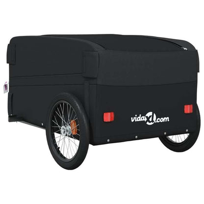 Fietskar Zwaar Beladen – Fietstrailer Cargo – Bakfiets Aanhanger – Transportkar Fiets – Cargo Carrier – 45 kg Capaciteit – Duurzaam Denim Frame – Ruime Opbergruimte – Zwart