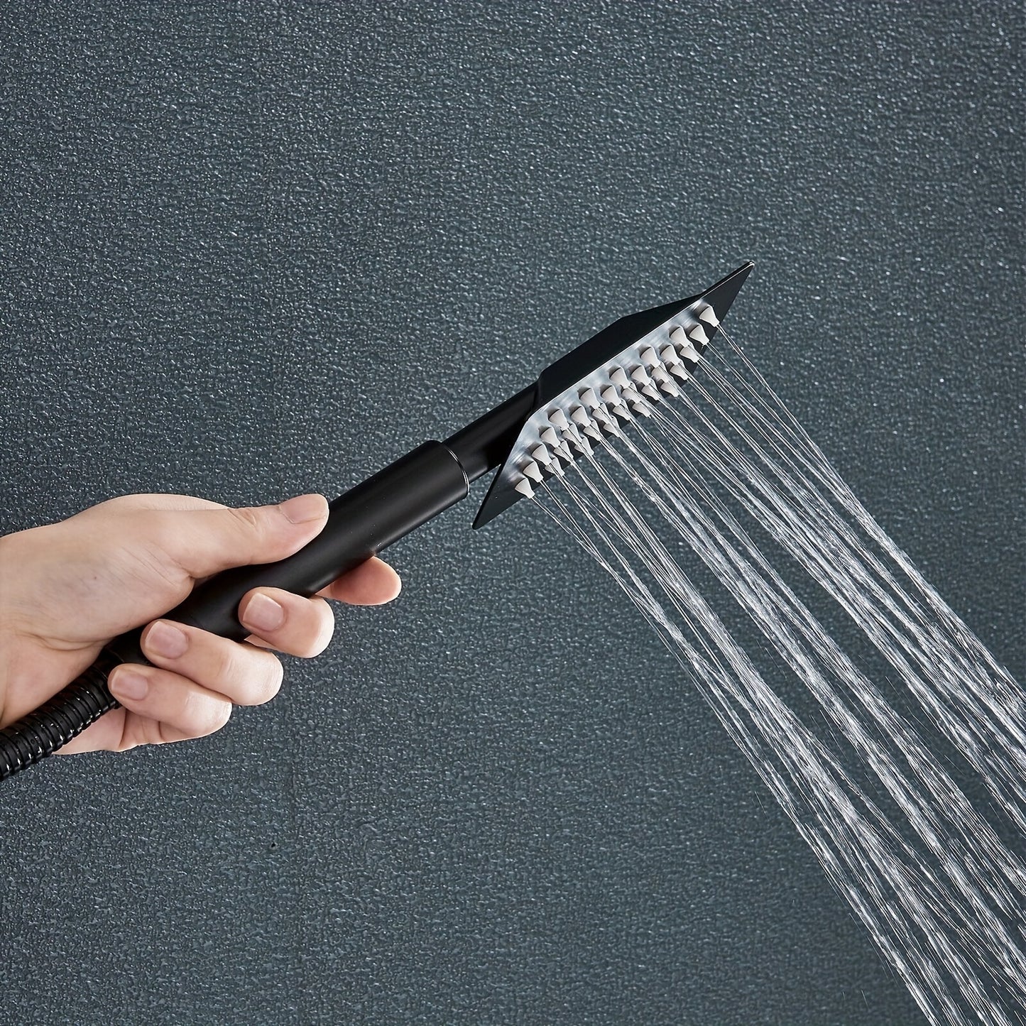 Douche Set Mat Zwart – Douche Accessoires – Regendouche – Overhead Douche – Douche Systeem – Koper Materiaal – Eenvoudige Wandmontage