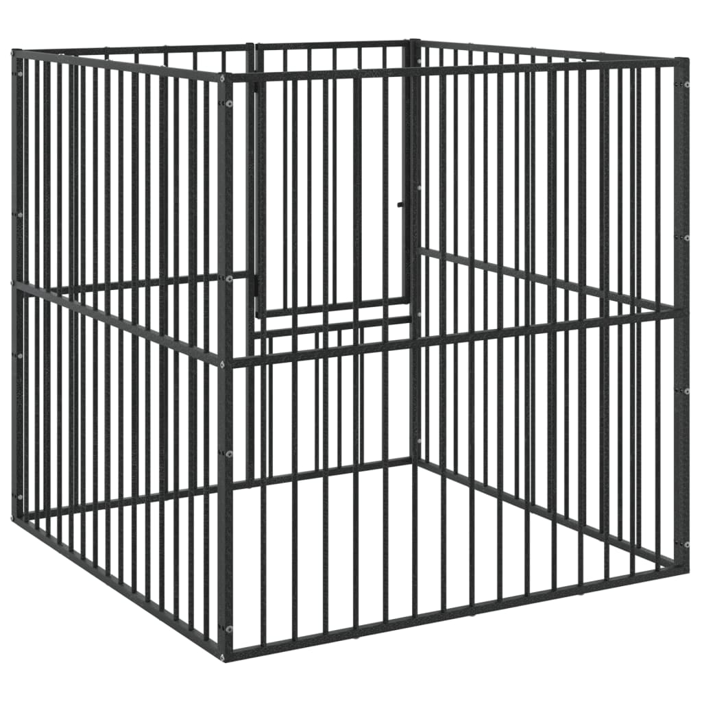 Hondenhok – Hondenren – Hondenkooi – Hondenbench – Hondenverblijf – 100x100x100 cm – Gegalvaniseerd Staal – Semi-Open Ontwerp met Deur