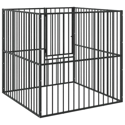 Hondenhok – Hondenren – Hondenkooi – Hondenbench – Hondenverblijf – 100x100x100 cm – Gegalvaniseerd Staal – Semi-Open Ontwerp met Deur