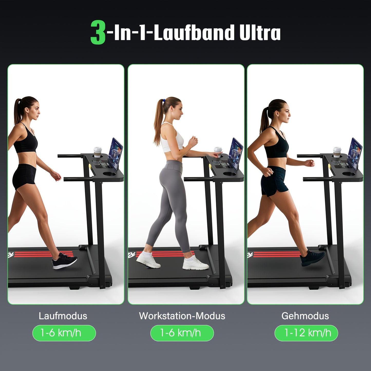 Loopband – Vouwbare Looptrainer – Hardloopband – Fitnessband – Joggingmachine – 2-in-1 Vouwbaar Design – Stille 2.0HP Motor & LED Display