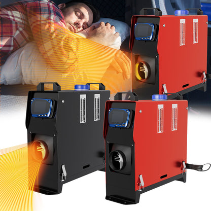 12V Diesel Luchtverwarmer – Diesel Air Heater – Dieselverwarming – Parkeerverwarmer – Camper Heater – 8 kW Vermogen – LCD Afstandsbediening Rood