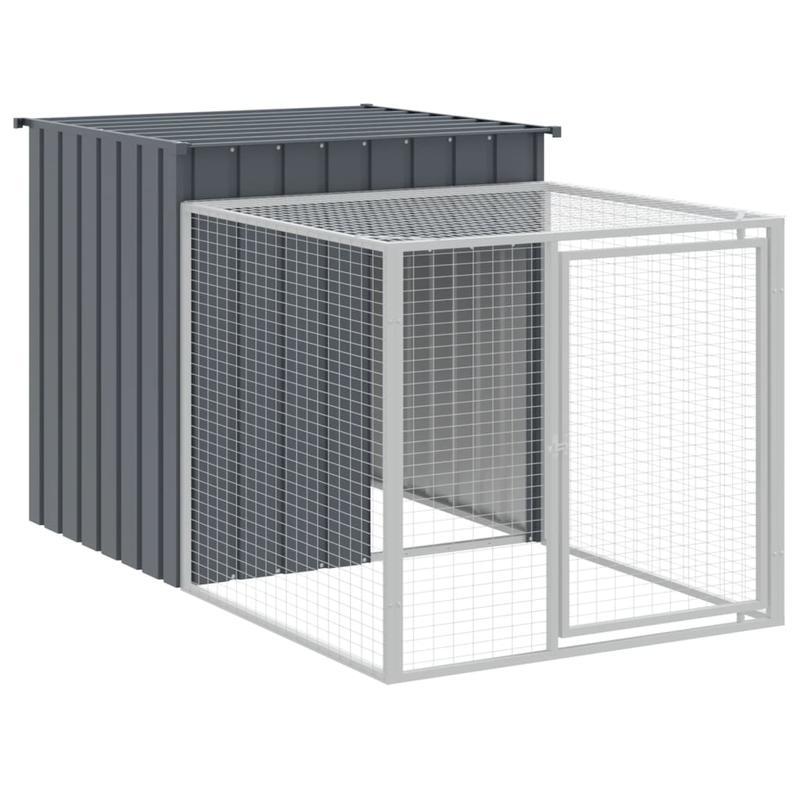 Kippenren – Kippenhok – Kippenkooi – Ren – Hennenren – Antraciet – Verzinkt Staal – 110x405x110 cm – Weerbestendig – Ruim