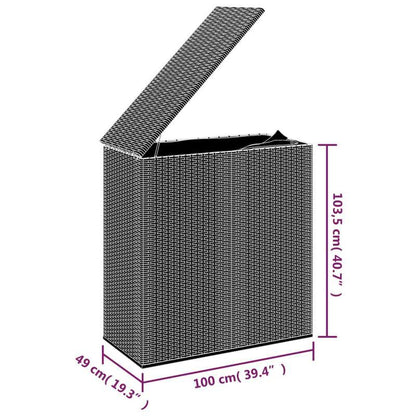 Grote Opbergbak Kussenbox – Buitenbox – Tuinbox – Opbergkist – Patio Organizer – Weerbestendig – 100x49,5x103 cm – Weefsel van Resin – Bruin