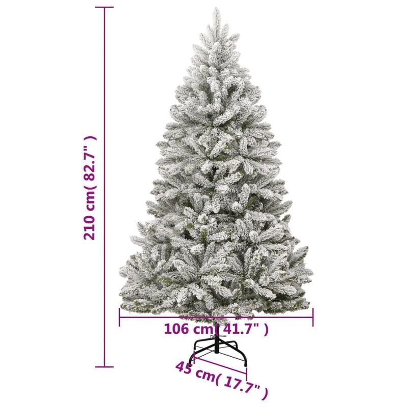 Kerstboom – Kunstkerstboom – Schoonheidsboom – Sneeuwboom – Houtachtige Boom – 210 cm Hoog – Opvouwbaar Met PE/PVC Mix En Sneeuwlook
