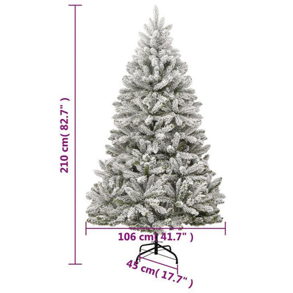 Kerstboom – Kunstkerstboom – Schoonheidsboom – Sneeuwboom – Houtachtige Boom – 210 cm Hoog – Opvouwbaar Met PE/PVC Mix En Sneeuwlook