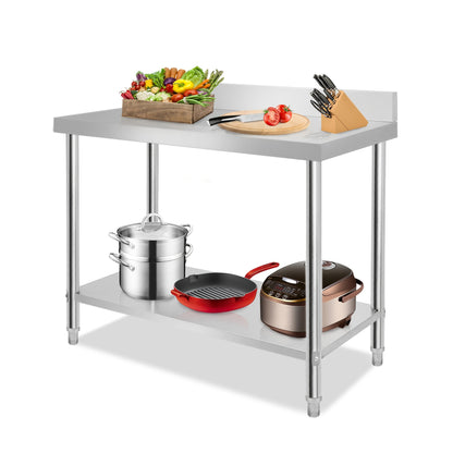 RVS Werkbank – Keukenwerkbank – Inklapbare Werktafel – Werkblad – RVS Tafel – Verstelbare Poten – 100x60x85 cm – Professioneel & Makkelijk Schoon Te Maken