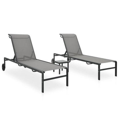 2-Persoons Loungeset – Tuinmeubel – Ligstoel – Buitenmeubel – Verstelbare Rugleuning – Duurzaam Staalframe