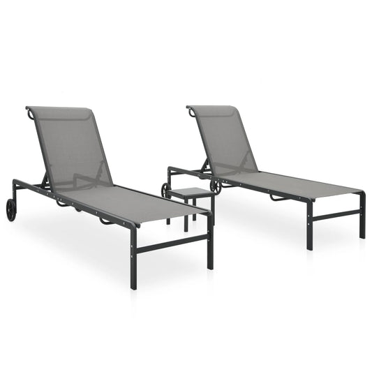 2-Persoons Loungeset – Tuinmeubel – Ligstoel – Buitenmeubel – Verstelbare Rugleuning – Duurzaam Staalframe