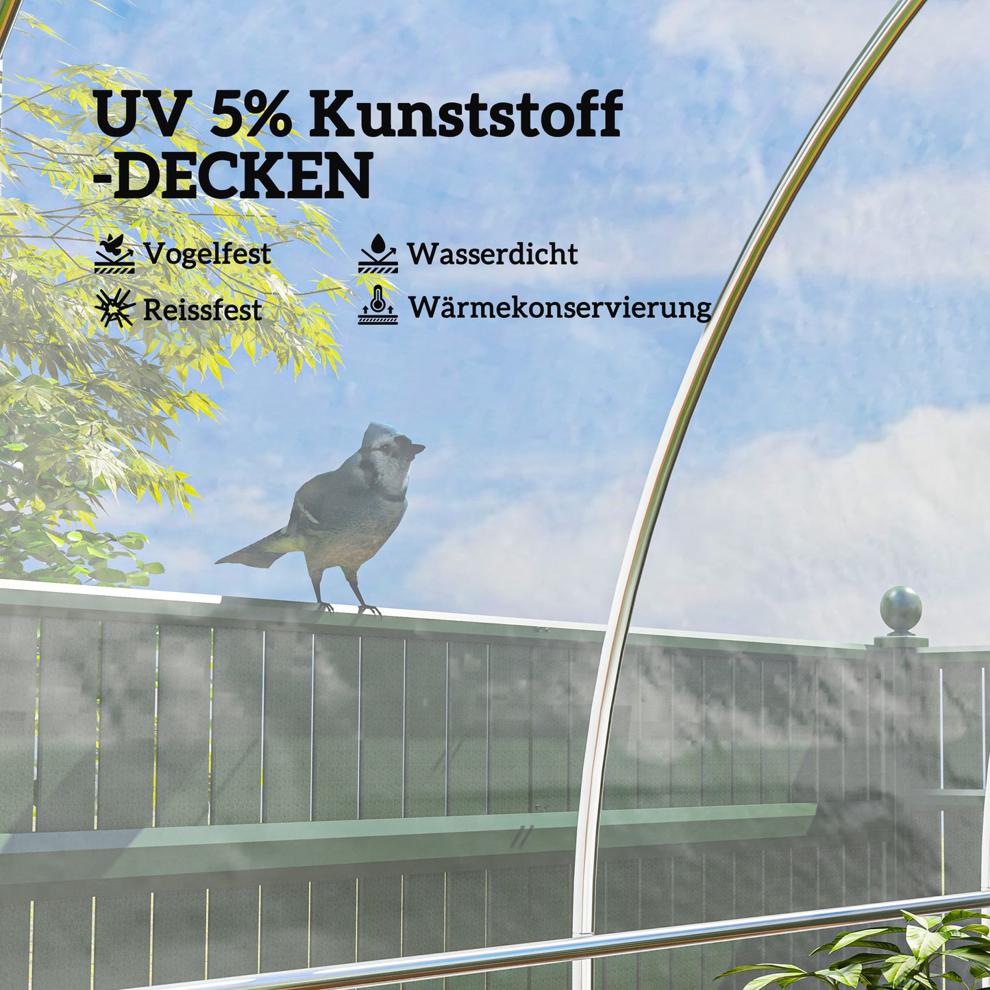 Kasfolie – Tuinfolie – Kassenfolie – Groentetunnelfolie – Tuinzeil – 0,15 mm Polypropyleen – 8 x 10 Meter Waterdicht & UV-Beschermd