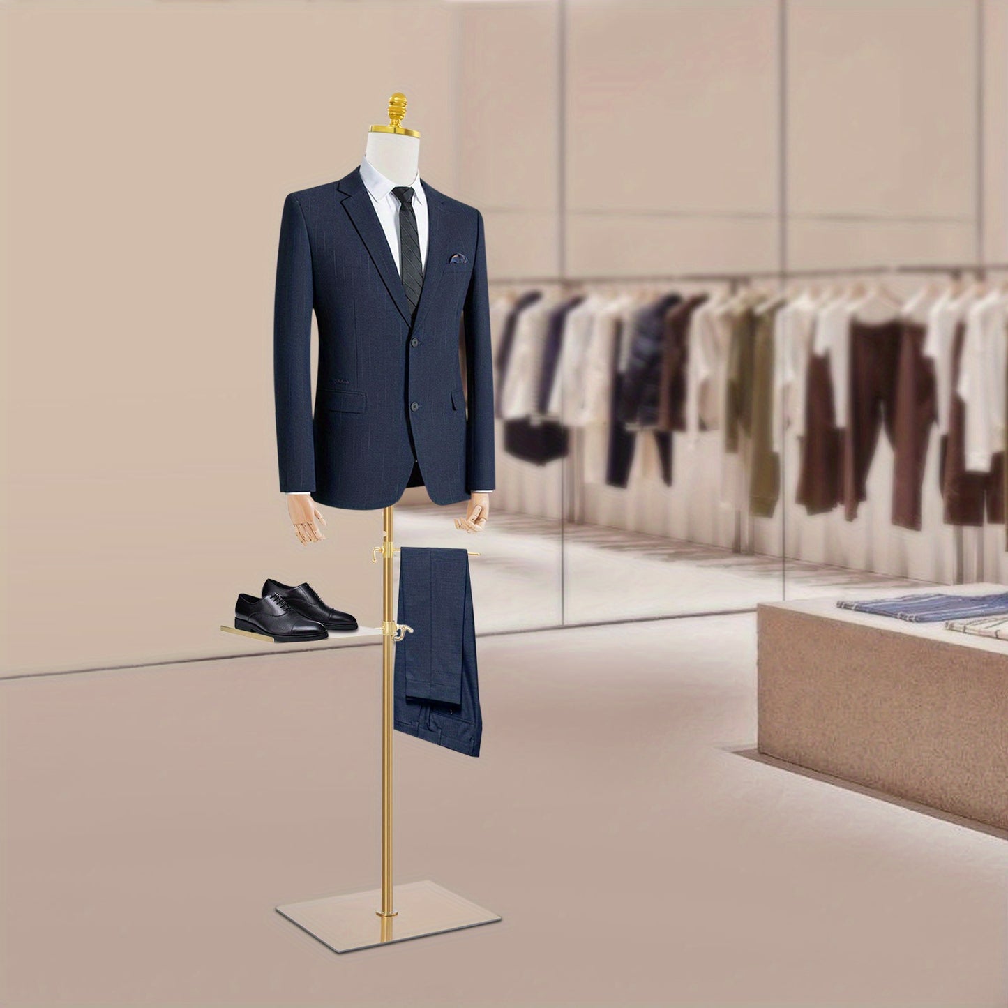 Paspop heren – Etalagepop – Kleermakerspop – Modepop – Mannequin – Verstelbaar 70-130 cm – Stevig kunststof en houten armen