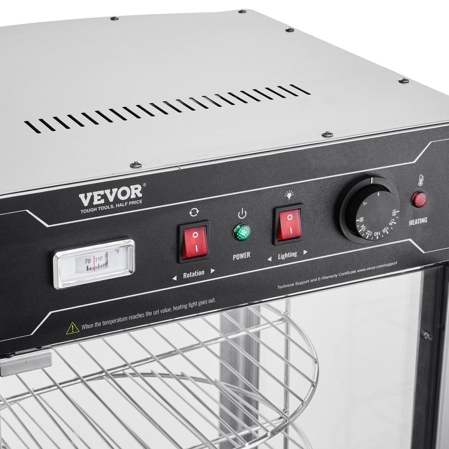 Pizza Warmer – Pizza Warmhoudkast – Pizza Display – Food Warmer – Warmhoudkast – 4-Laags Roestvrij Staal – Stoomfunctie Tegen Uitdroging