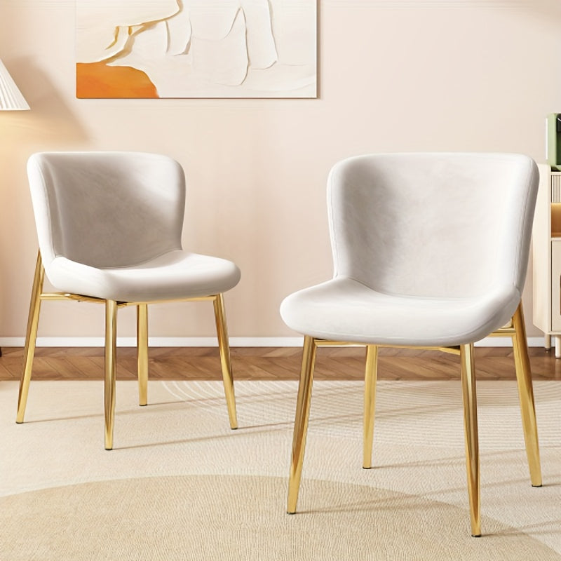 Eetkamerstoel – Moderne Stoel – Keukenstoel – Witte Metaalstoel – Designstoel – Set Van 4 – Stevig Metalen Frame – Dikke Kussens Voor Comfort