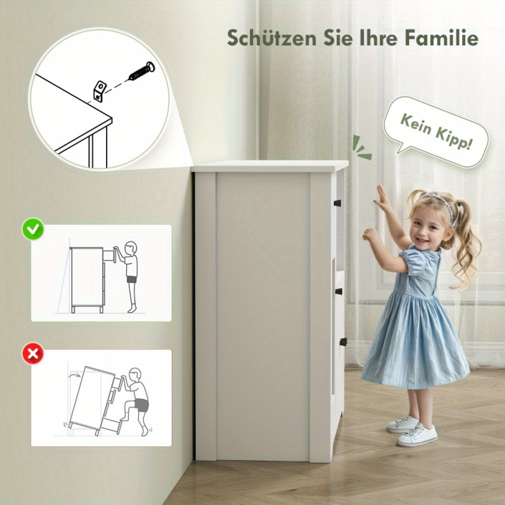 Magnetronkast – Keukenkast – Opbergkast – Kast Voor Magnetron – Keukenmeubel – Strak Wit – Verstelbare Planken & Lades – Stevige Constructie 40 kg Draagkracht