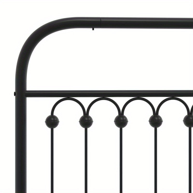 Bed Frame with Headboard Metal Black 183X203 Cm