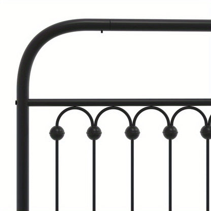 Bed Frame with Headboard Metal Black 183X203 Cm