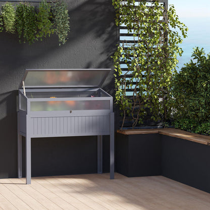 Hoogtekas – Verhoogde Plantenbak – Plantenkas – Tuinkas – Kasbak – Weerbestendig Dak – Verhoogde Poten voor Optimale Drainage – 120x54x112/122 cm